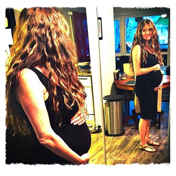 SOLD 💝 ROSIE POPE Little Black Maternity Dress Medium - Picture 2 of 6